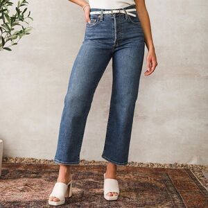 Levi’s Ribcage Straight Ankle Jeans in Summer Slide Medium Wash Crop Size 27 | 4